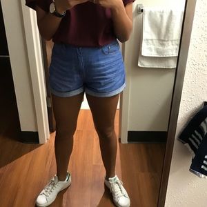 High-Waisted Denim Shorts